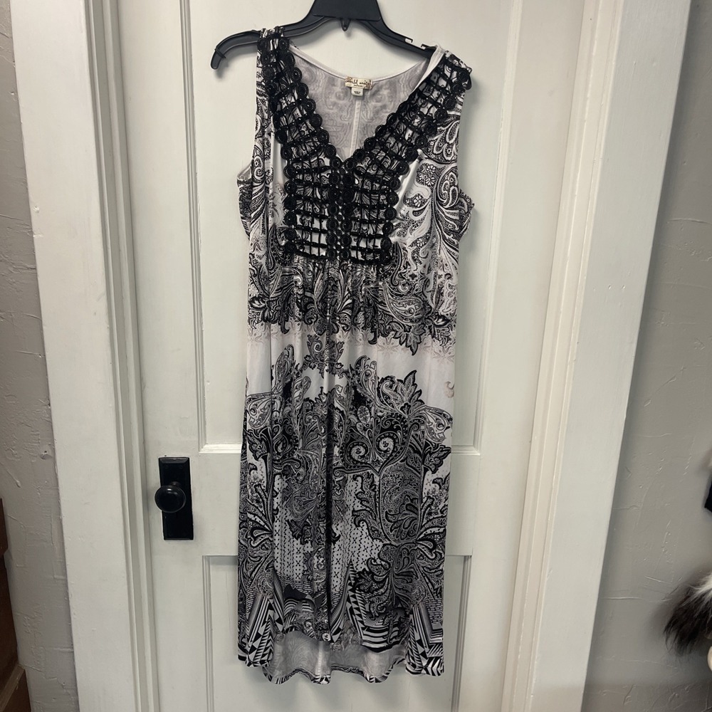 World Unity Womens Plus Size 1X Gem White Maxi Dress Sleeveless
